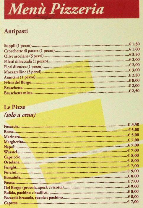 Menu di Ristorante 