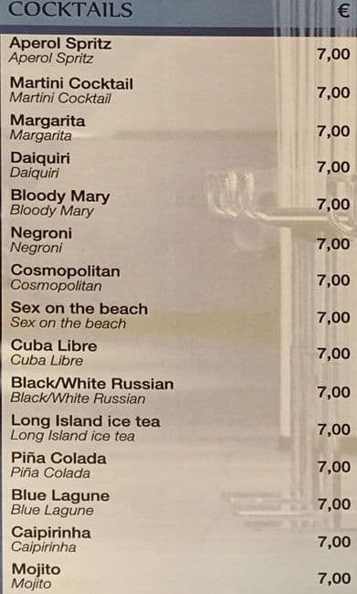 Menu di Ristorante Royal Santina 