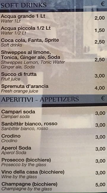 Menu di Ristorante Royal Santina 