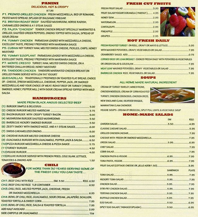 Menu At Tribeca Park Restaurant, New York City