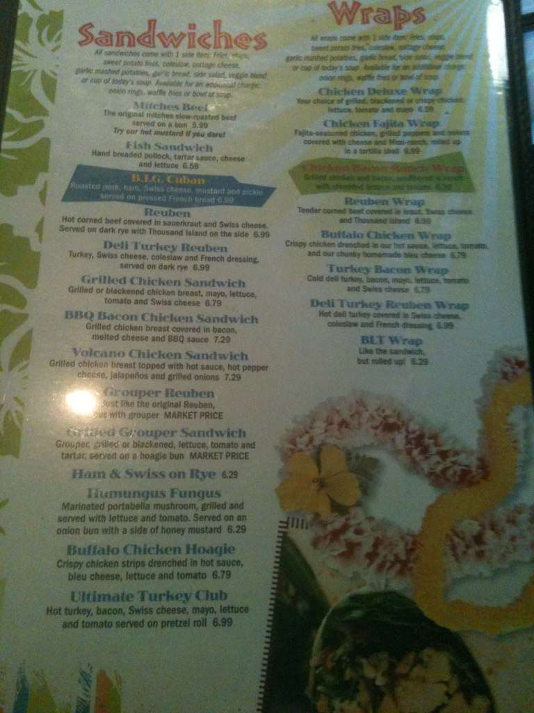 Menu at Bone Island Grille pub & bar, Jackson