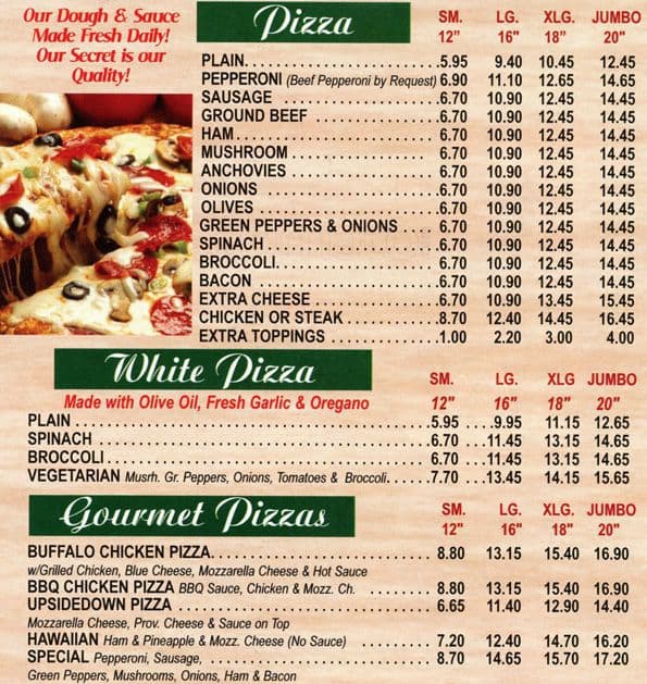 New London Pizza Menu, Menu for New London Pizza, Mayfair, Philadelphia
