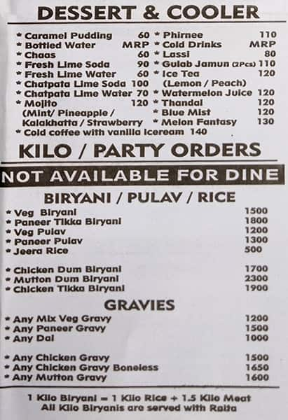 Menu At Borivali Biryani Centre, Mumbai, Shop 1