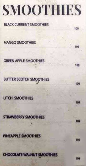 CENTRAL JAIL café menu