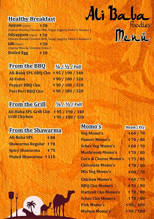 Buffet Restaurant - Ali-Baba Foodies menu