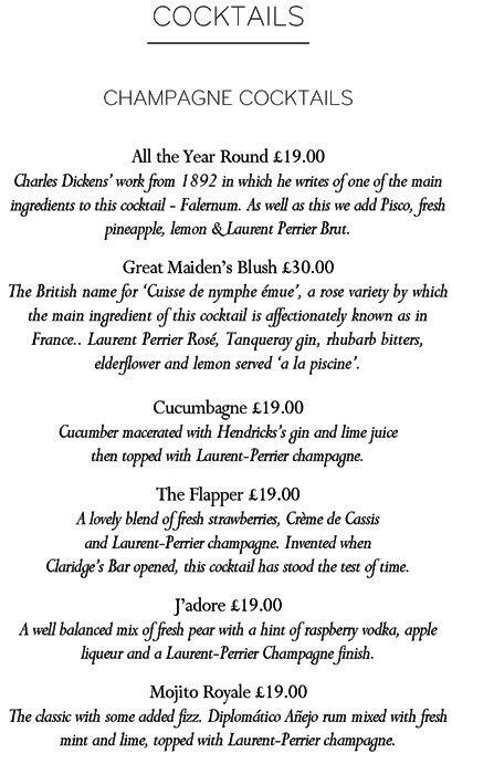 Claridge's Asia menu