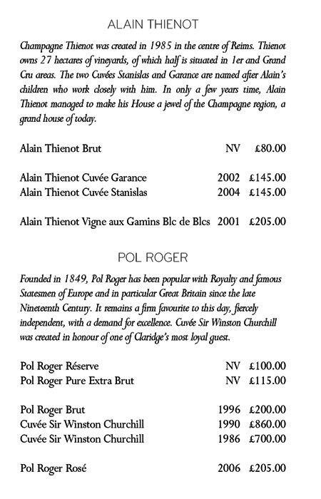 Claridge's Asia menu