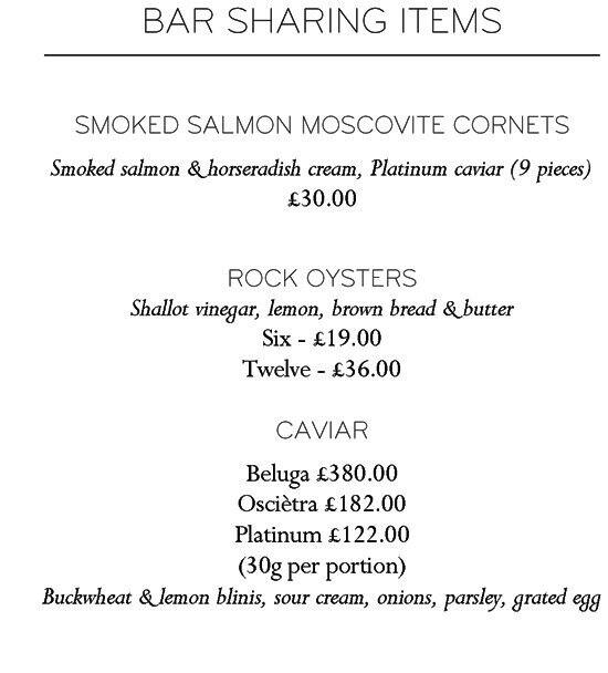 Claridge's Asia menu