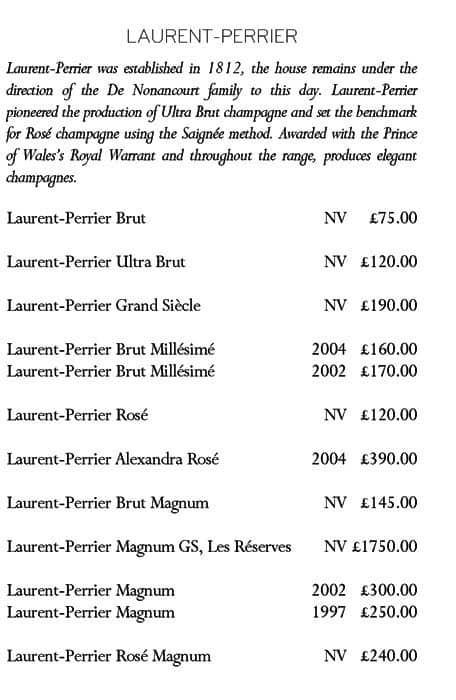 Claridge's Asia menu