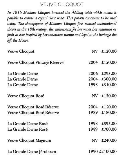 Claridge's Asia menu