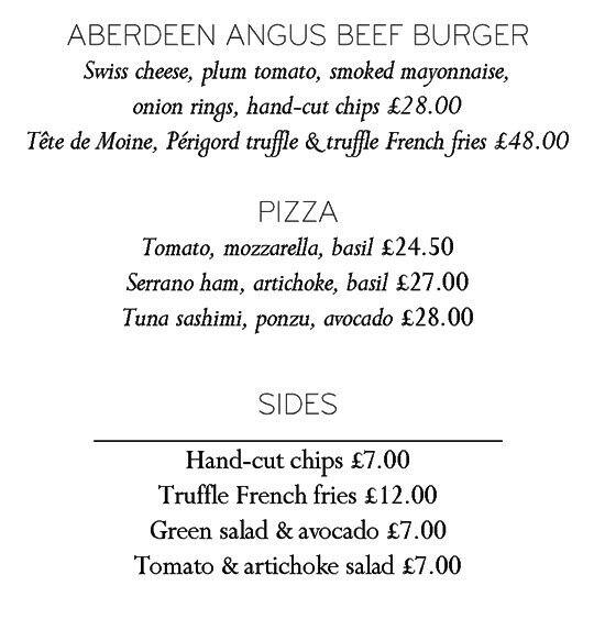 Claridge's Asia menu