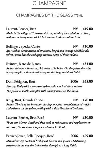 Claridge's Asia menu