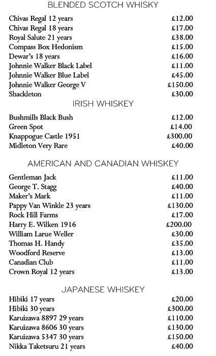 Claridge's Asia menu