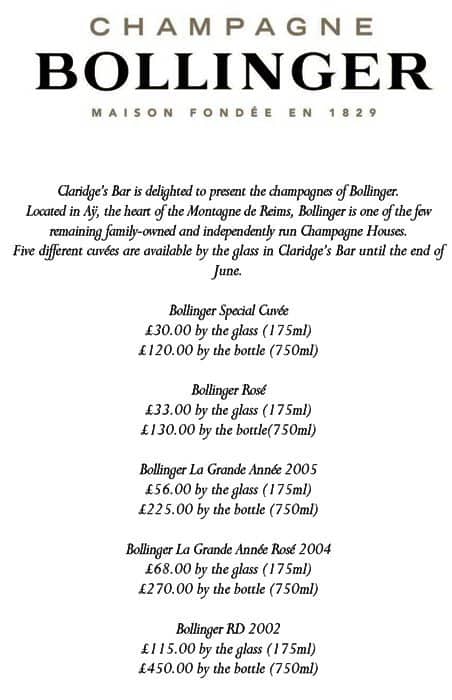 Claridge's Asia menu