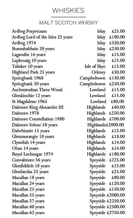 Claridge's Asia menu