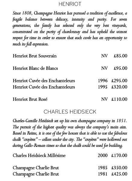 Claridge's Asia menu