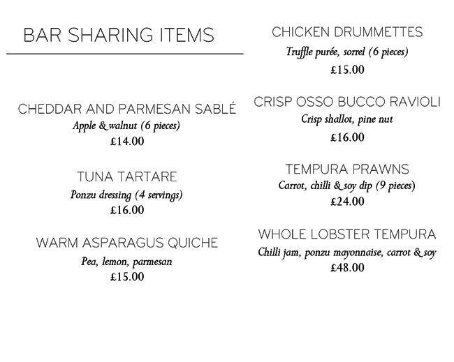 Claridge's Asia menu