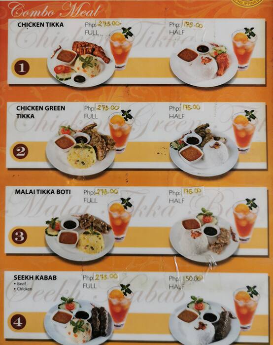 Menu at Kabab & Curry restaurant, Makati