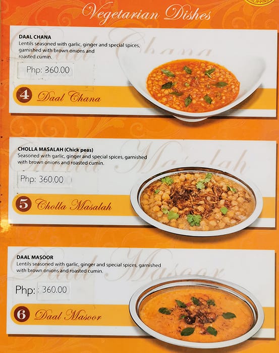 Menu at Kabab & Curry restaurant, Makati