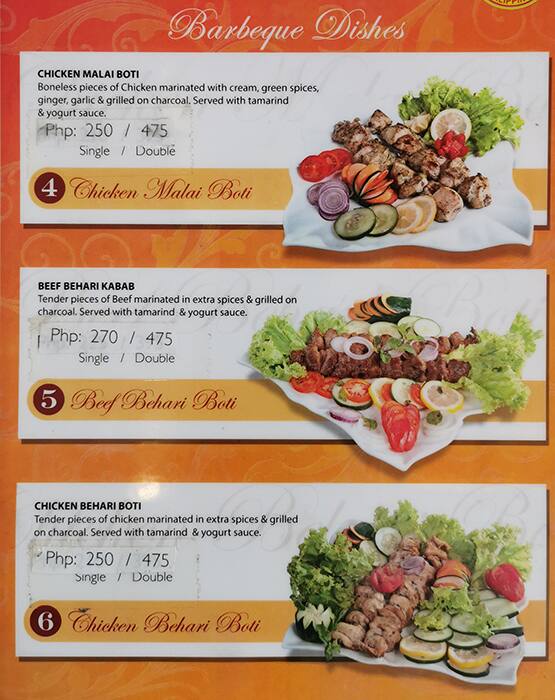 Menu at Kabab & Curry restaurant, Makati