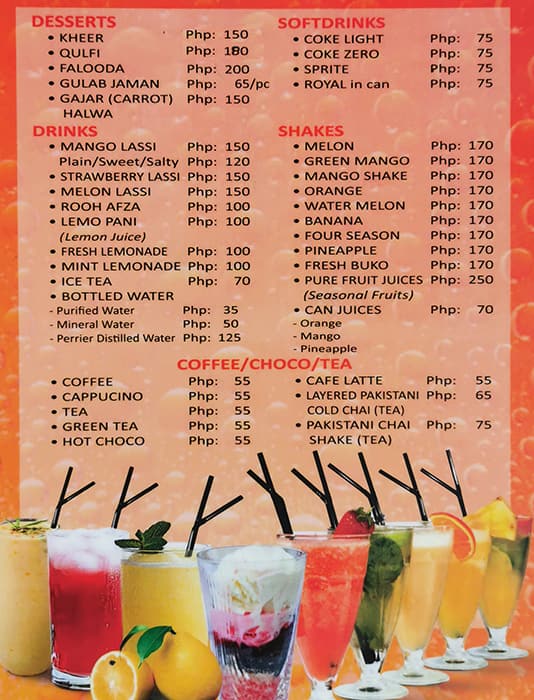 Menu at Kabab & Curry restaurant, Makati