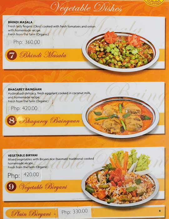 Menu at Kabab & Curry restaurant, Makati