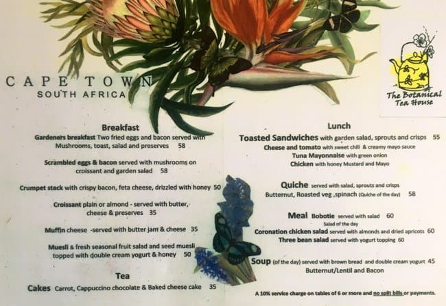 The Botanical Tea House Menu Menu For The Botanical Tea House Mowbray Cape Town Zomato Sa