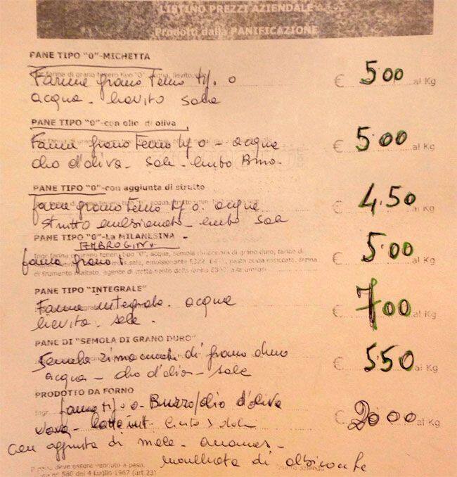 Menu di Il Forno 