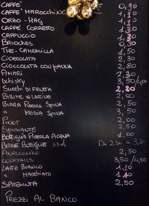 Menu di Bar Peter Pan Trattoria 