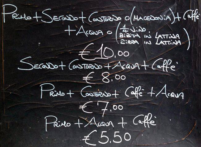 Menu di Bar Peter Pan Trattoria 