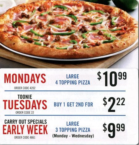 Domino's Pizza menu