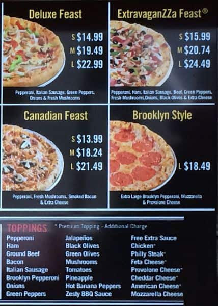 Domino's Pizza menu