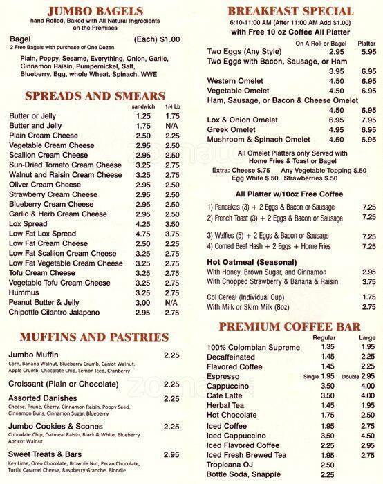 Bagel Express Menu, Menu for Bagel Express, Upper East Side, New York