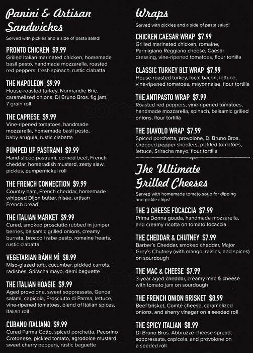 Di Bruno Bros Menu, Menu for Di Bruno Bros, Rittenhouse Square