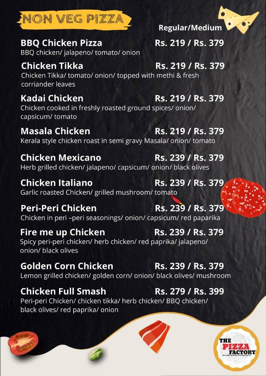 Menu at The Pizza Factory, Thrissur