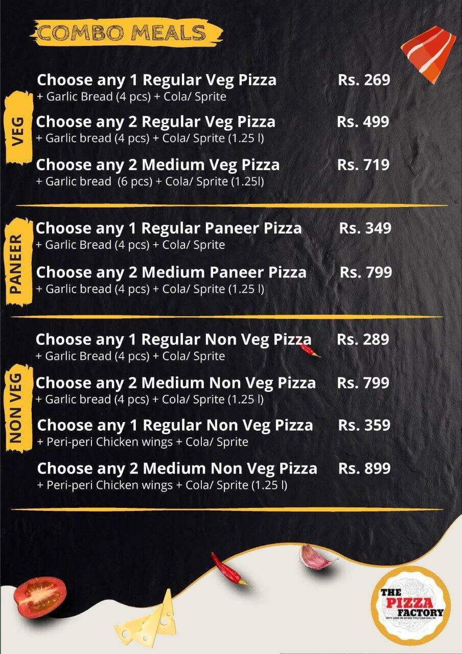 Menu at The Pizza Factory, Thrissur