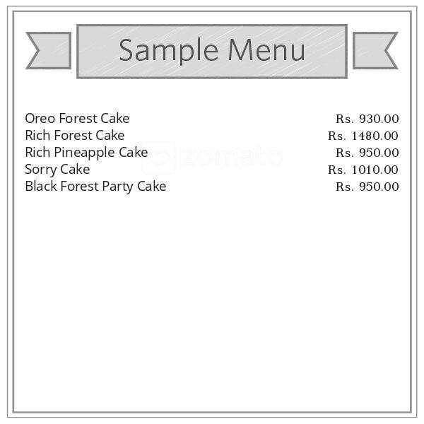 Menu of Cake Point, Byculla, Mumbai