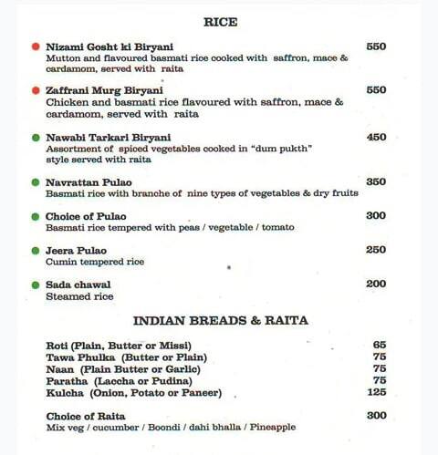 Marigold Restaurant menu