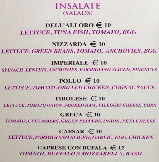 Menu di Osteria Dell'Alloro 
