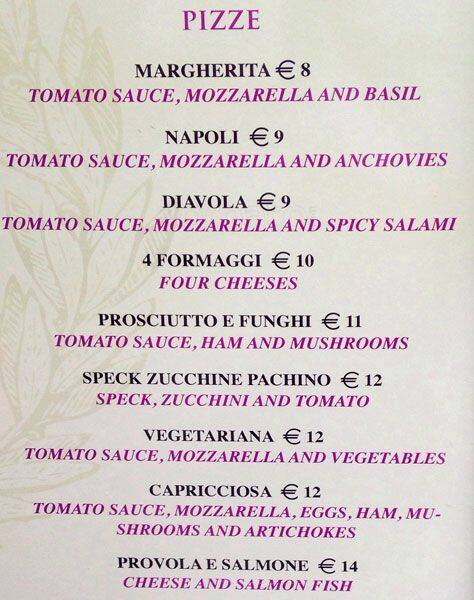 Menu di Osteria Dell'Alloro 