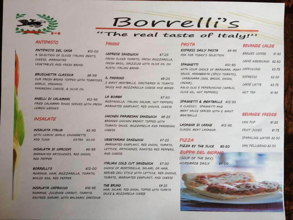 Borrelli's Menu, Menu for Borrelli's, Kenora, Kenora Urbanspoon/Zomato