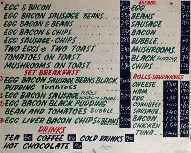 Green Lane Cafe Menu, Menu for Green Lane Cafe, Dagenham, London