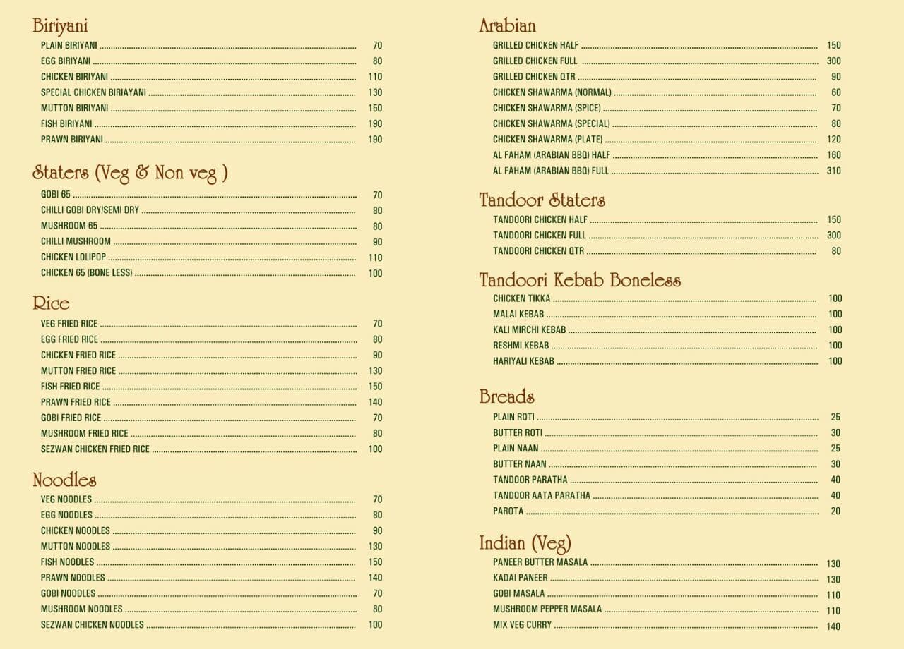 AL Kabeer Kitchen Menu, Menu for AL Kabeer Kitchen, Vadapalani, Chennai Zomato