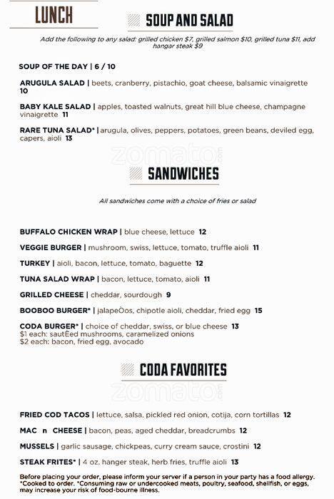 Coda menu