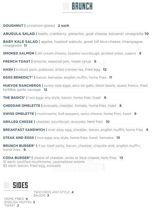 Coda menu