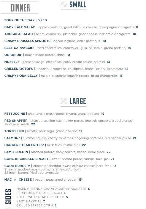 Coda menu