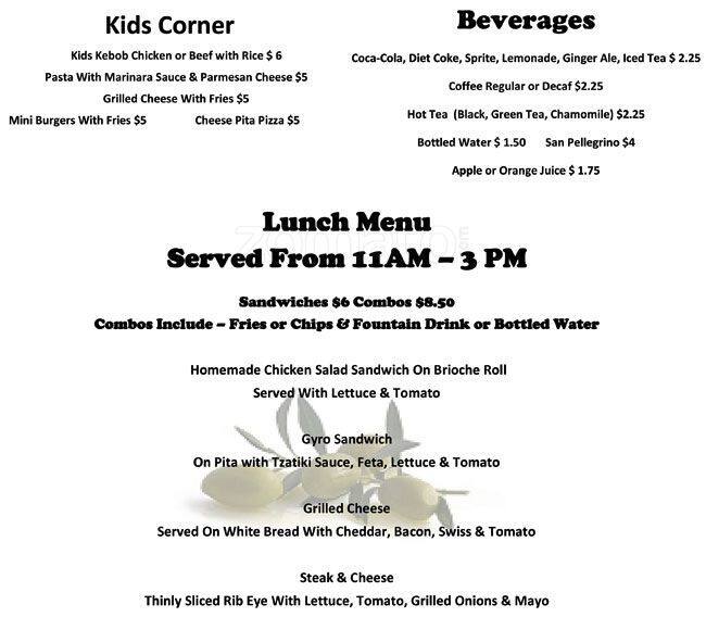 Menu at Olive On Main pub & bar, Laurel