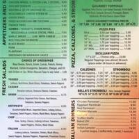 Bella S New York Style Pizza Menu Bella S New York Style Pizza Menu