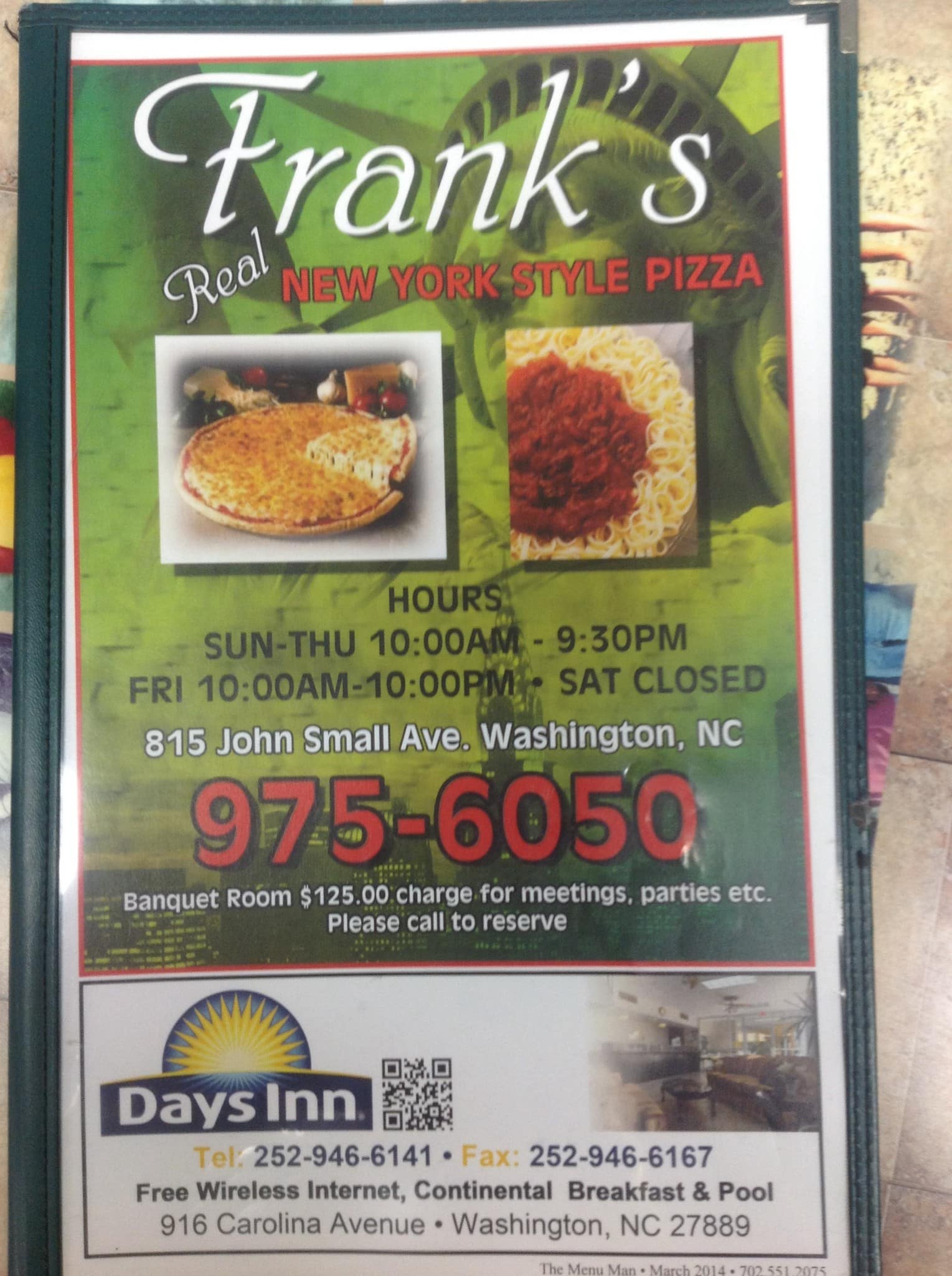Frank's Pizza Italian Menu Urbanspoon/Zomato