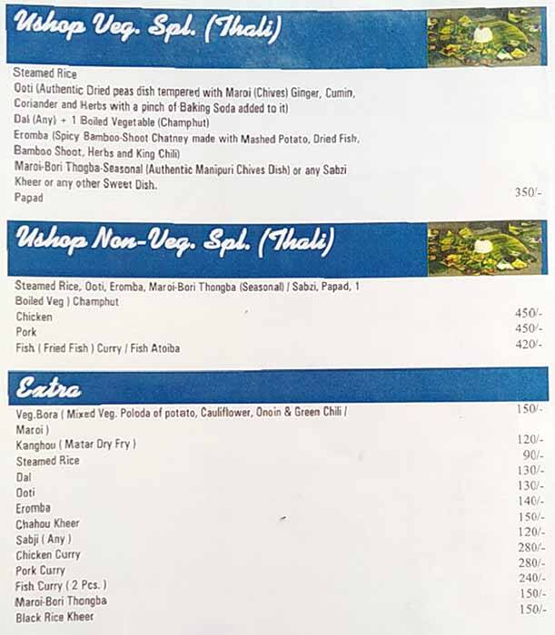 Manipur Food Stall menu